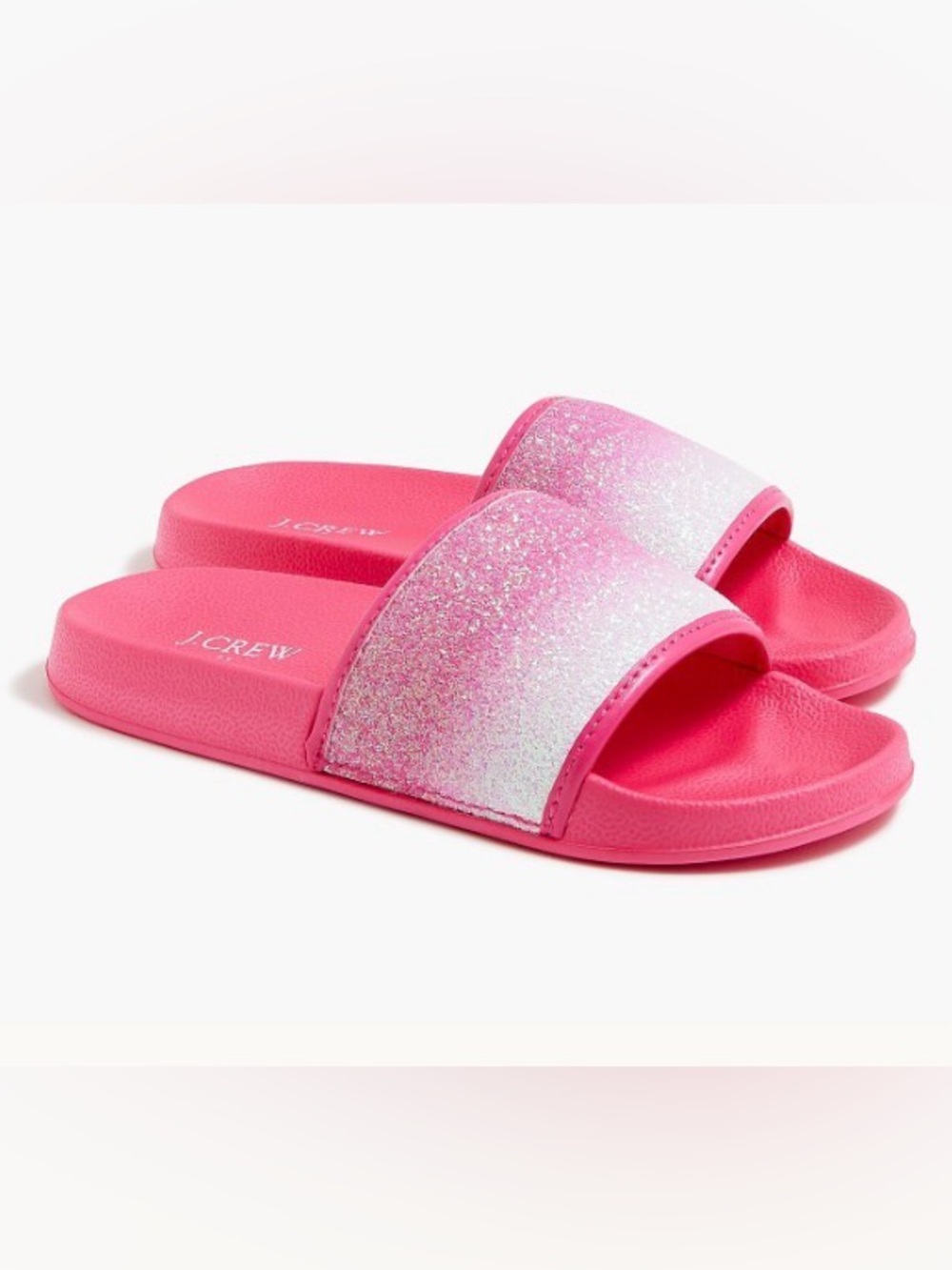 J. Crew Kids' Hot Pink Glitter Ombre Slide Sandals